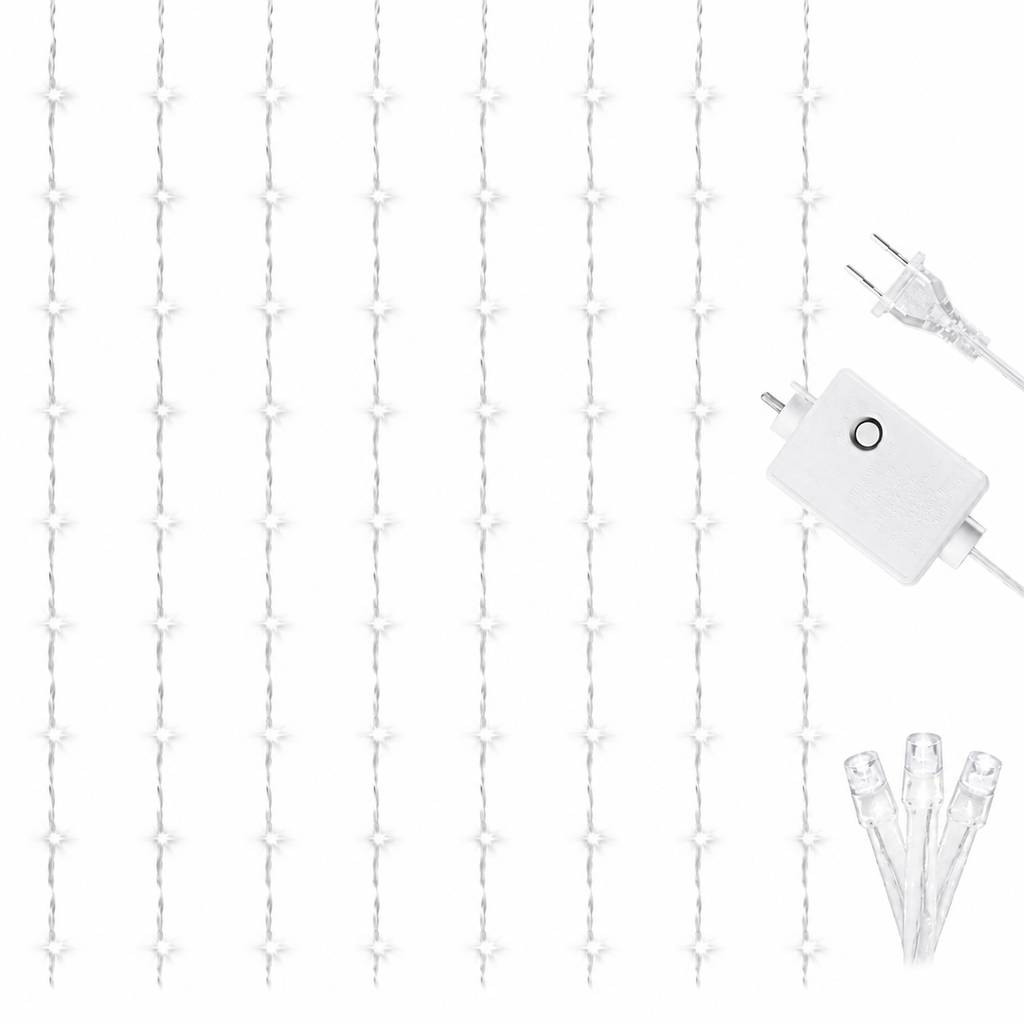 LUCES LED LLUVIA CASCADA SUBE Y BAJA 480L C/T CALIDA 3X3 MTS CON CONTINUIDAD