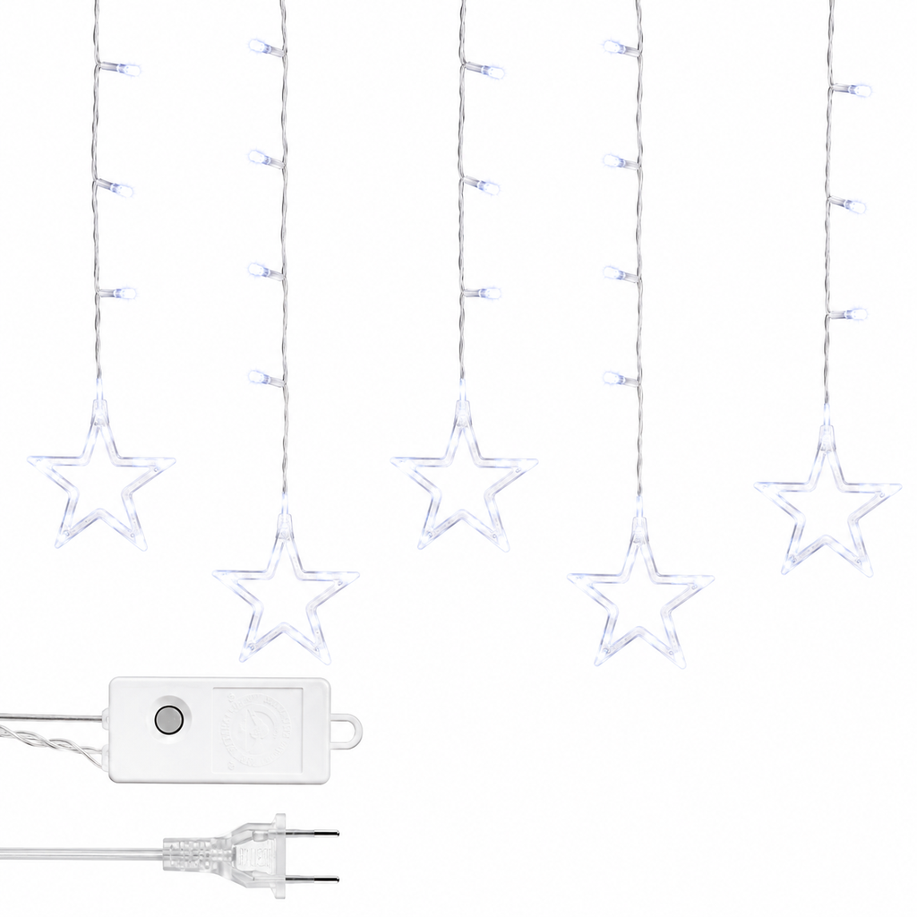 LUCES LED CORTINA PUNTA ESTRELLA X 276L 8F C/T-CALIDA 6X0.60 MTS (HEMBRA)