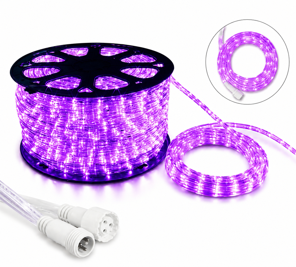 LUCES LED MANGUERA X 100 MTS MORADO 3V 32L CT-1M X 6 CONTROLES