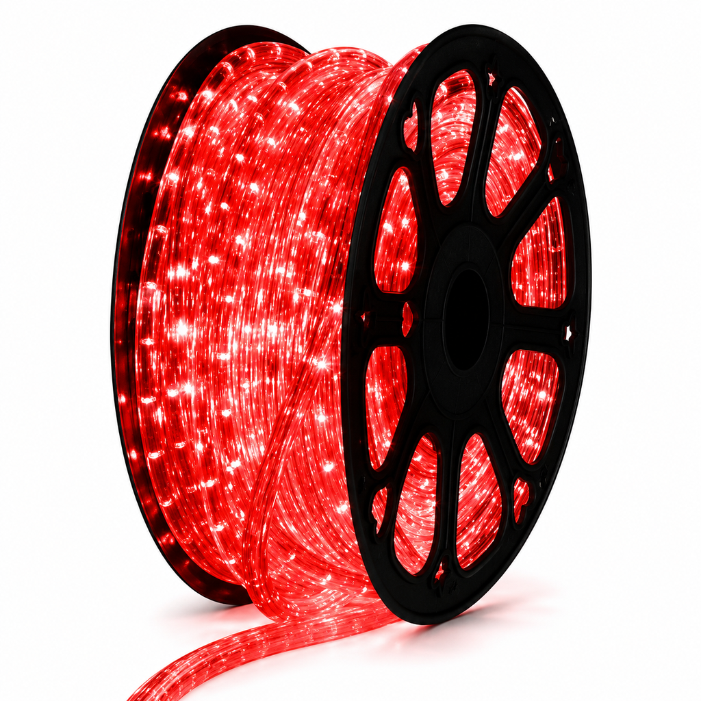 LUCES LED MANGUERA X 100 MTRS ROSADA 2V 32L CORTE .50 CMS X 5 CABLES DE PODER