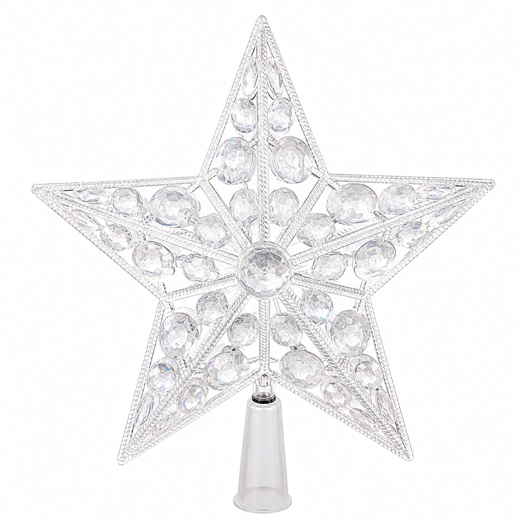 LUCES ESTRELLA PUNTA ARBOL BLANCO 25 CM 16L