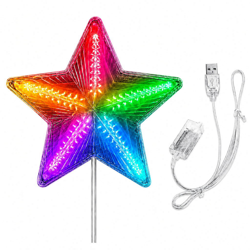 LUCES FIGURA PASTA ESTRELLA COMPUTARIZADA COLOR