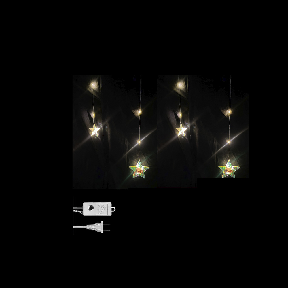 LUCES LED CORTINA PUNTA 5 ESTRELLA - 5 ESTRELLA X 95L C/T-CALIDO 3X0.80 MTS CONTINUIDAD