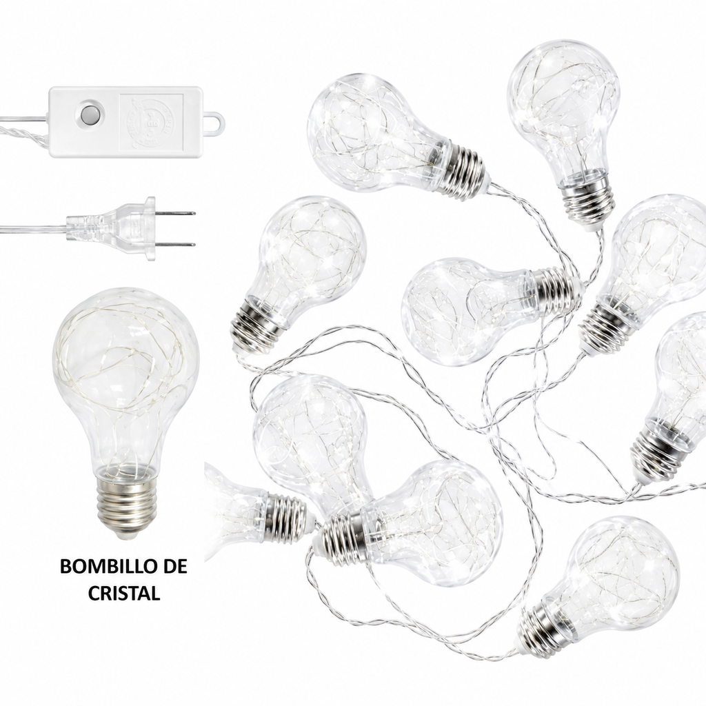 LUCES LED CORTINA PUNTA 5 ESTRELLA - 5 BOTELLA DE DESEO X 95L C/T-BLANCO 3X0.80 MTS CONTINUIDAD