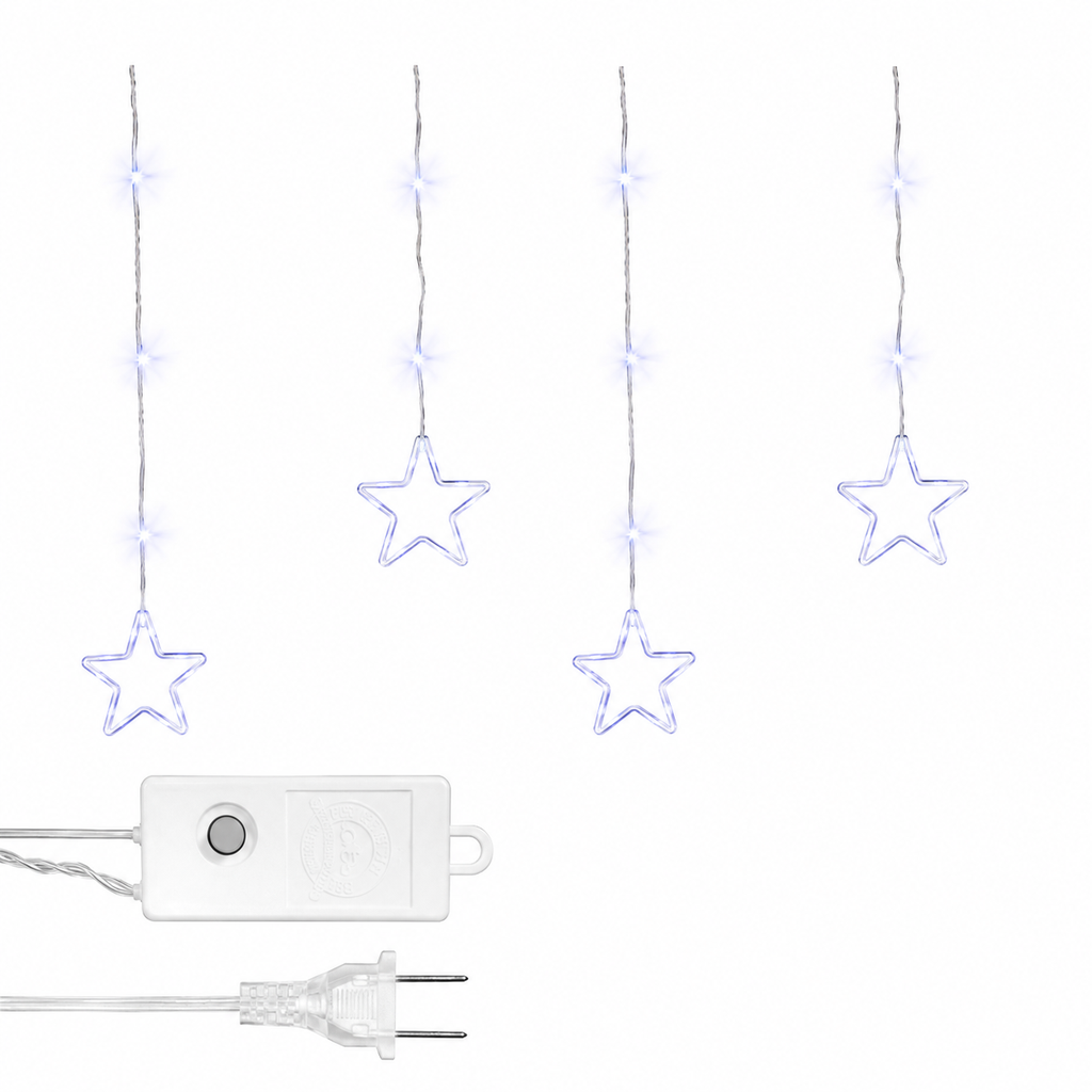 LUCES LED CORTINA PUNTA 5 ESTRELLA - 5 ESTRELLA X 110L C/T AZUL 3X0.80 MTS CONTINUIDAD