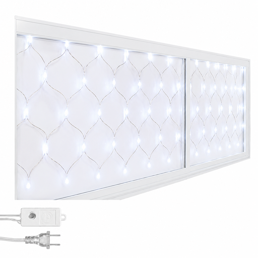 [L2163] LUCES LED MAYA CENEFA 8F X 96L C/T-AZUL 3X45 CMS CON CONTINUIDAD