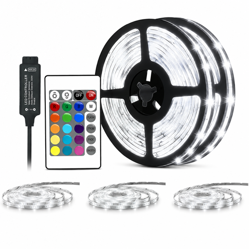 [L1297A] LUCES LED CINTA  X 5 MTS RGB 54L CON CONTROL