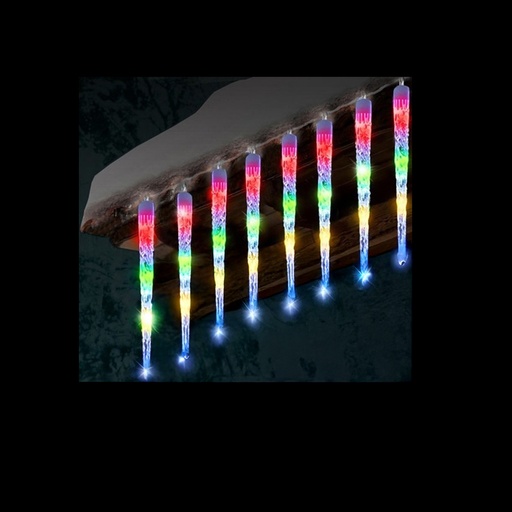[L2278] LUCES LED X 8 TUBO HIELO 45CM MULTICOLOR 64L (ANCHO 3 MTS) (HEMBRA)