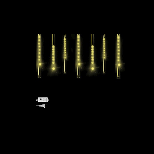 [L2300] LUCES LED X 8 TUBO HIELO METEORITO 50 CMS CALIDO (ANCHO 3MTS) (HEMBRA)