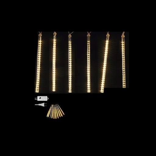 [L2306] LUCES LED X 8 TUBO HIELO METEORITO DIGITAL 50 CMS CALIDO (ANCHO 3MTS) (HEMBRA)
