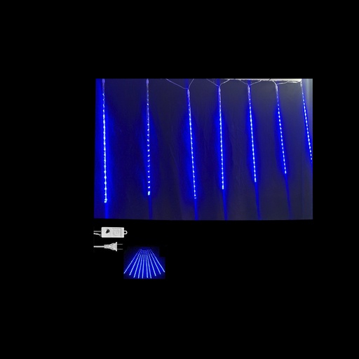 [L2309] LUCES LED X 8 TUBO HIELO METEORITO DIGITAL 30 CMS AZUL (ANCHO 3MTS) (HEMBRA)