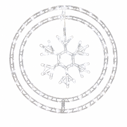 [L2217] LUCES LED FIGURA DOBLE CIRCULO ESTRELLA ALAMBRE COBRE X 75L BLANCO