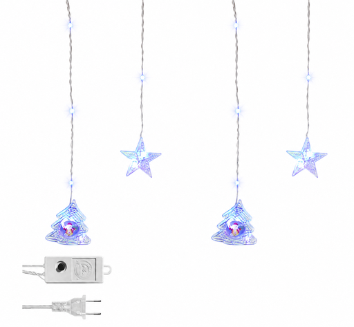 [L1635] LUCES LED CORTINA PUNTA 5 ESTRELLA - 5 ARBOL X 95L C/T-CALIDO 3X0.80 MTS CONTINUIDAD