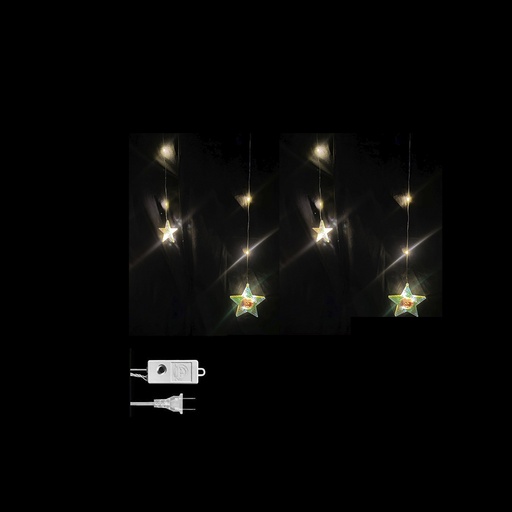 [L1635A] LUCES LED CORTINA PUNTA 5 ESTRELLA - 5 ESTRELLA X 95L C/T-CALIDO 3X0.80 MTS CONTINUIDAD