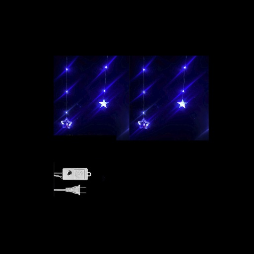 [L1641A] LUCES LED CORTINA PUNTA 5 ESTRELLA - 5 ESTRELLA DE ESTRELLA X 95L C/T-BLANCO 3X0.80 MTS CONTINUIDAD