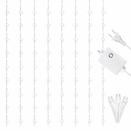 [L1661] LUCES LED LLUVIA CASCADA PLANA SUBE Y BAJA X 390L C/T-CALIDO 3X2 MTS CON CONTINUIDAD