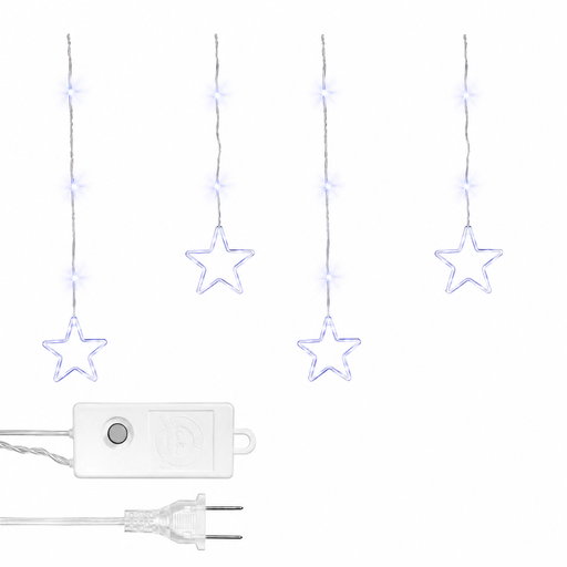 [L1744] LUCES LED CORTINA PUNTA 5 ESTRELLA - 5 ESTRELLA X 110L C/T MULTICOLOR 3X0.80 MTS CONTINUIDAD