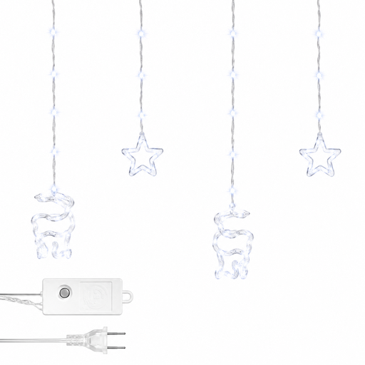 [L1749] LUCES LED CORTINA PUNTA 5 ESTRELLA - 5 VENADO X 110L C/T MULTICOLOR 3X0.80 MTS CONTINUIDAD